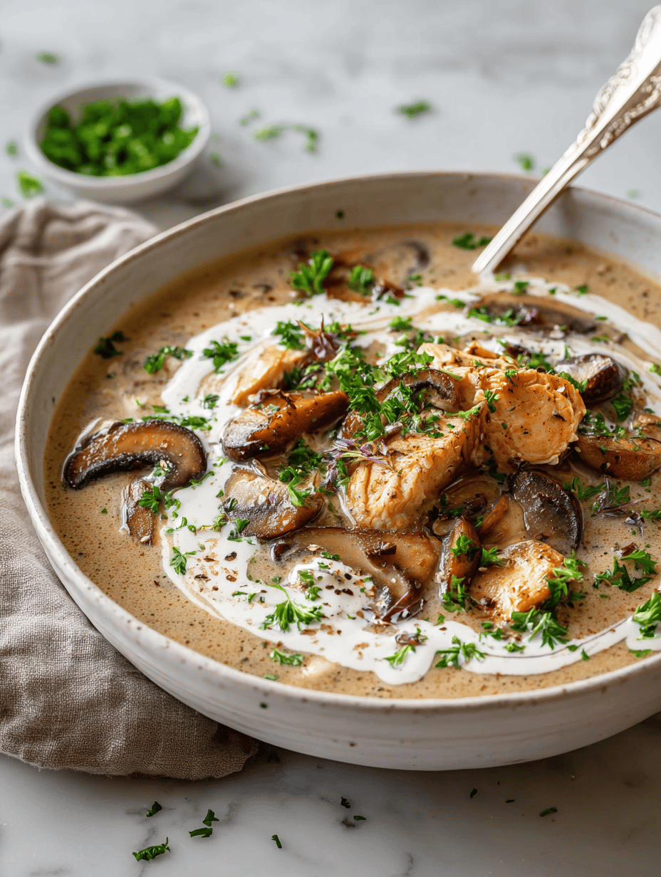 creamy mushroom chicken soup recipe