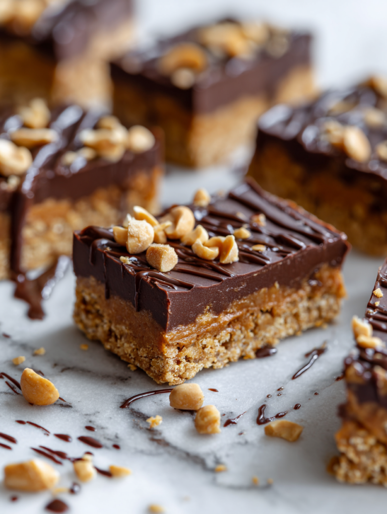 No Bake Chocolate Peanut Bars Recipe
