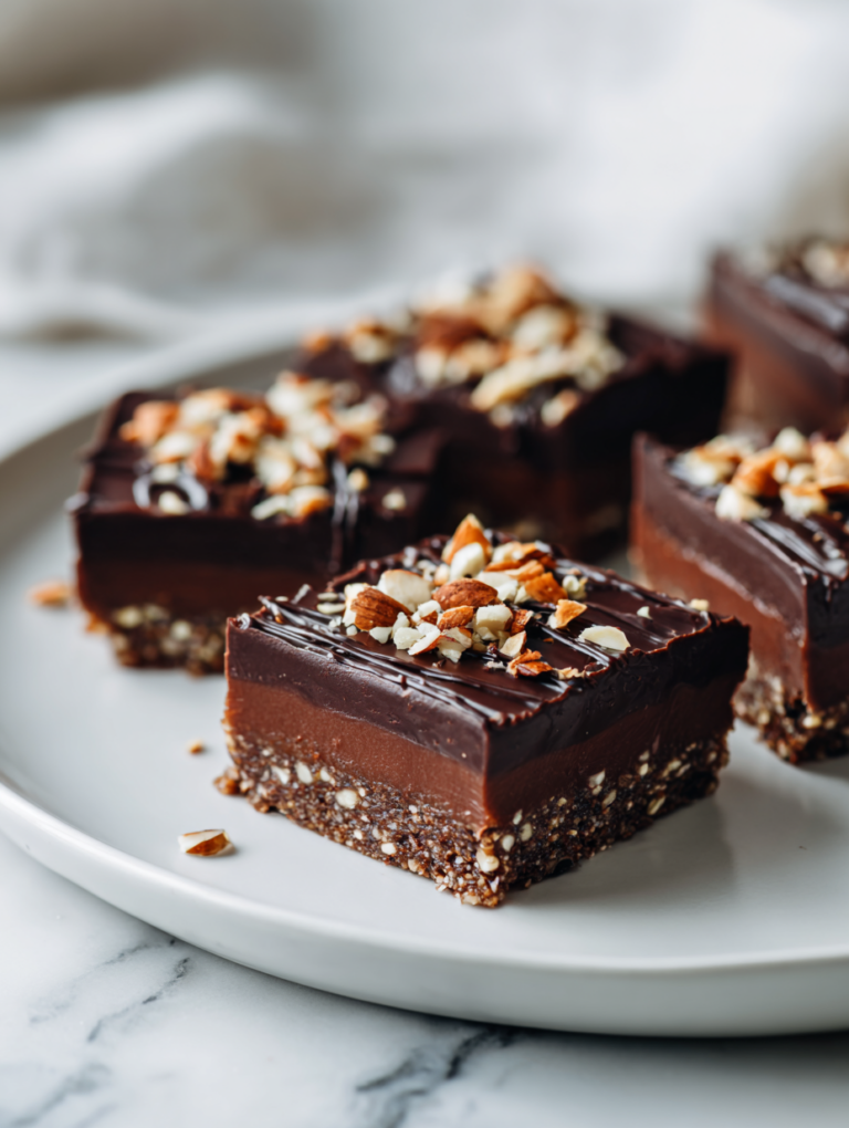 No Bake Chocolate Almond Bars Recipe