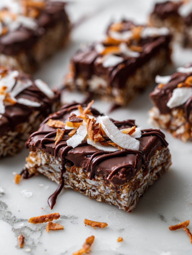 No Bake Chocolate Coconut Bars Recipe