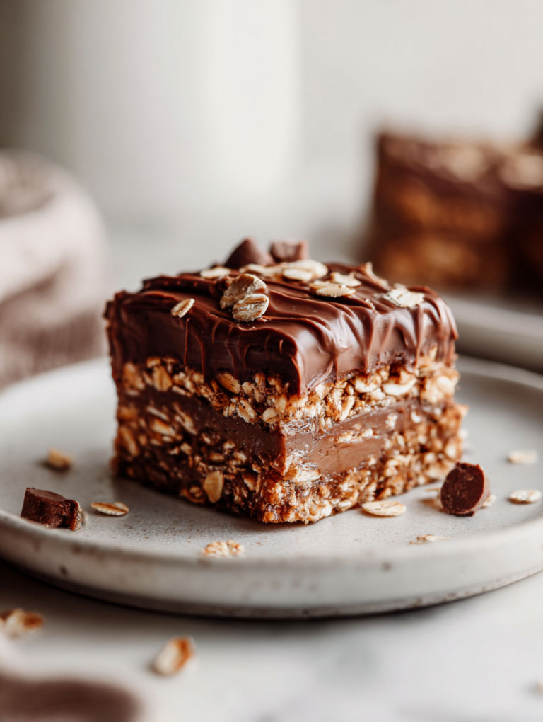 No Bake Chocolate Oat Slice Recipe