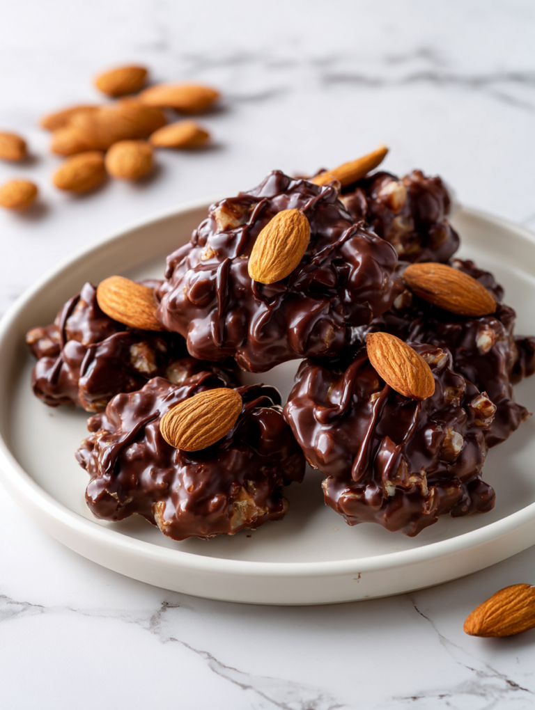 No Bake Chocolate Almond Clusters Recipe