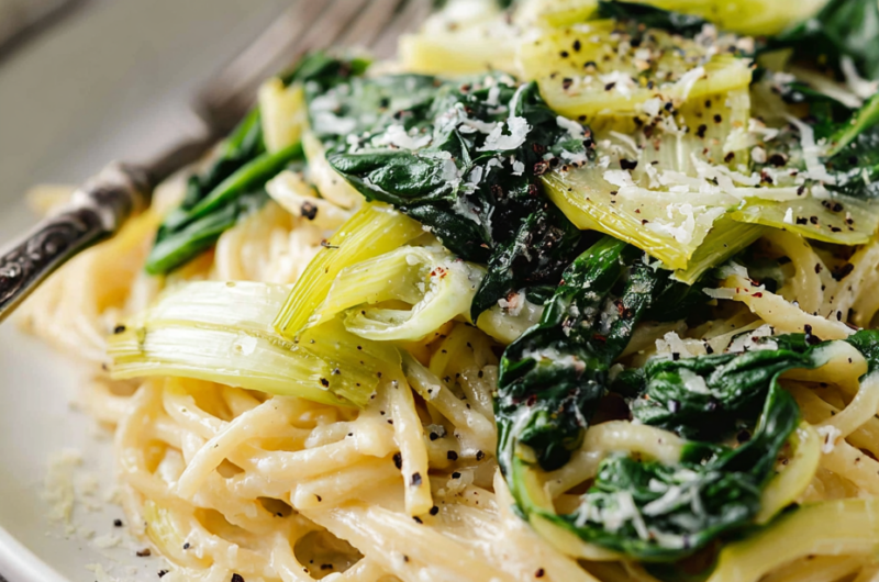 Leek And Spinach Pasta Recipe – Melting Into Flavors